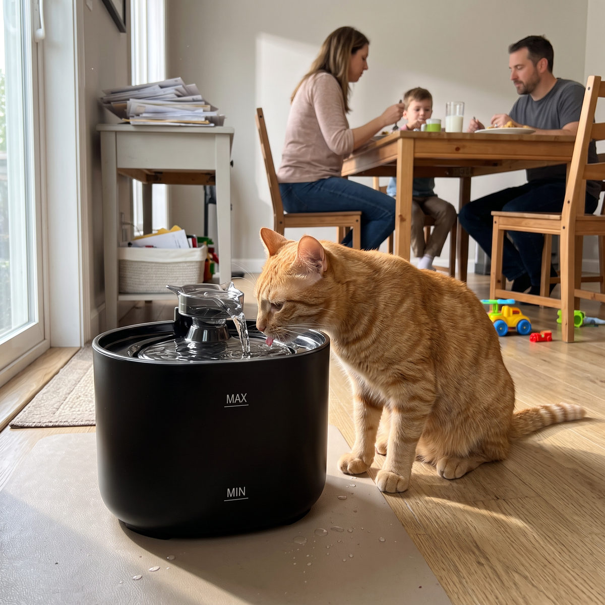 Chat buvant dans une fontaine à eau 2,5 L