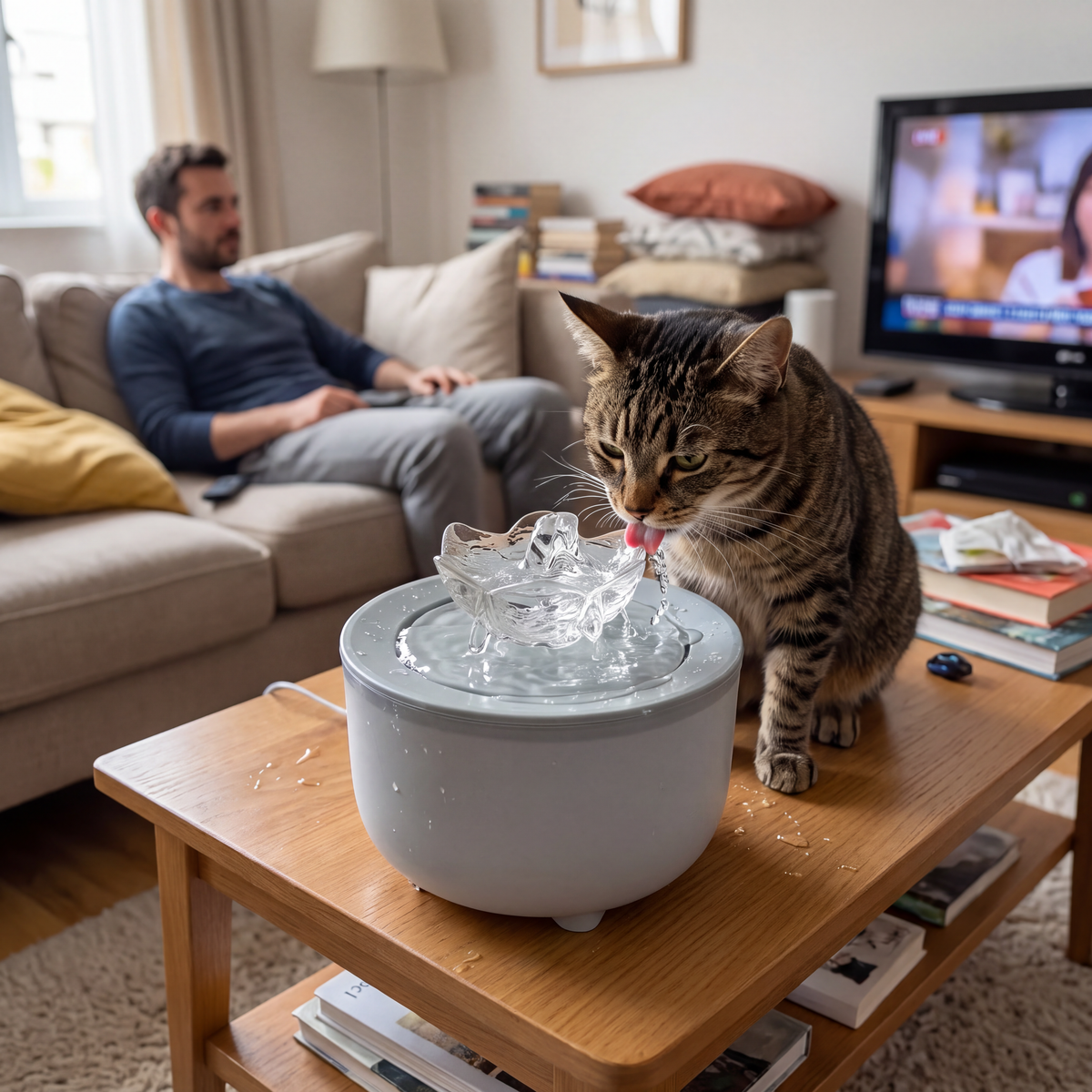 Fontaine à Eau Automatique pour Chat – 1,2 L avec 3 Débits
