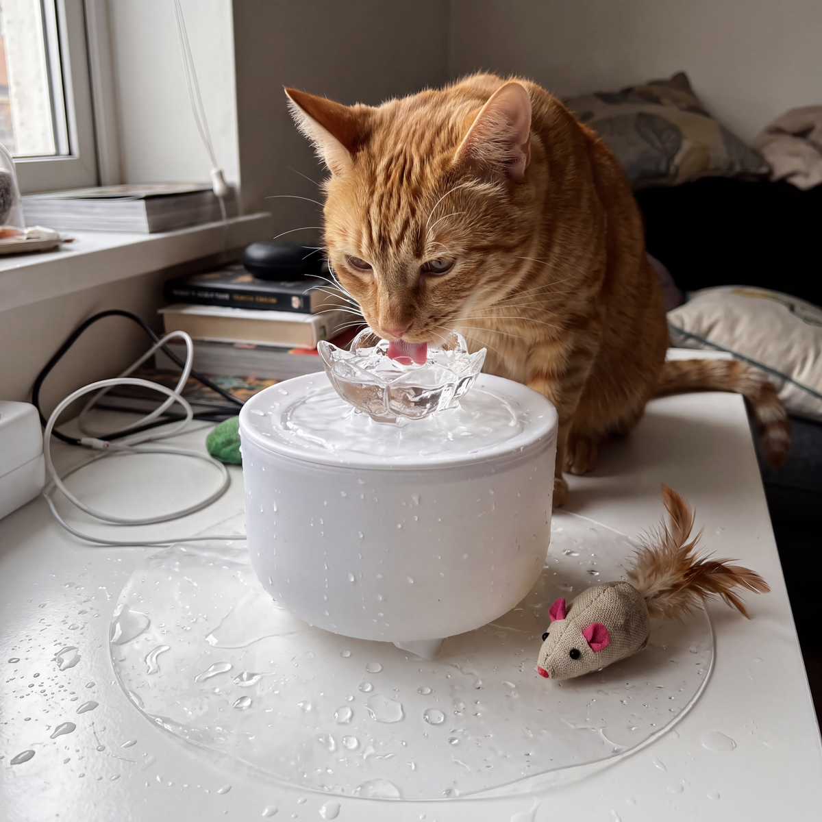 Fontaine à Eau Automatique pour Chat – 1,2 L avec 3 Débits