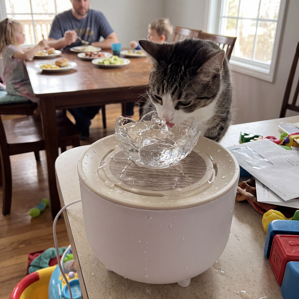 Fontaine à Eau Automatique pour Chat – 1,2 L avec 3 Débits