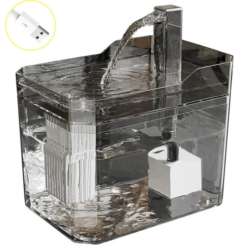 Fontaine à eau pour chat transparente